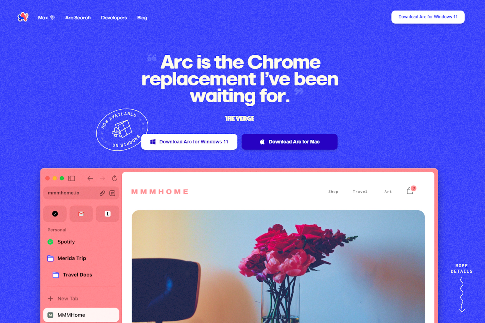 Downloading the Arc browser