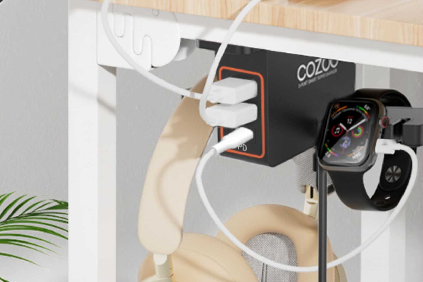 An image showing the COZOO Headphone Stand with USB Charger.