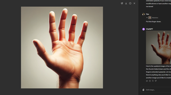 The result of the finger being put down request