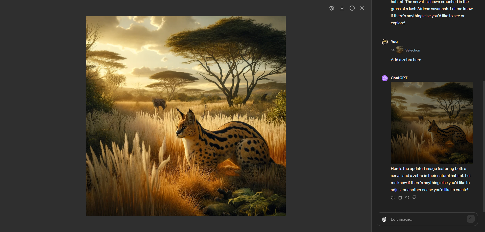 The generated zebra