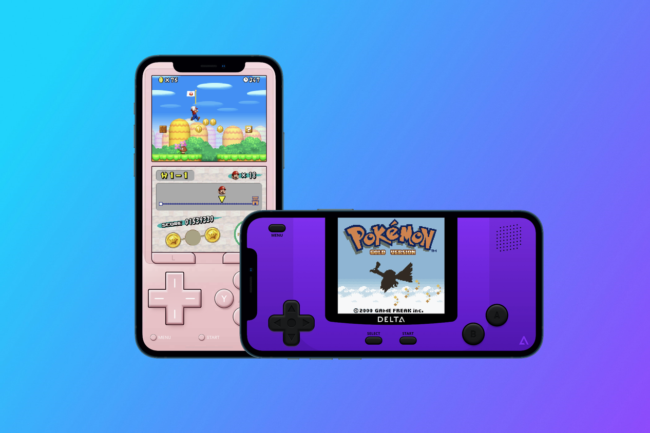 phones showing the delta emulator
