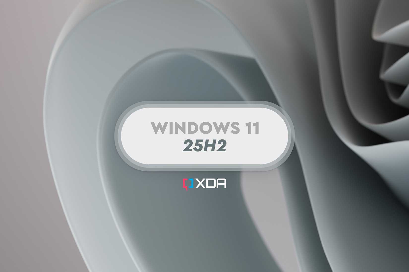 Text reading Windows 11 version 25H2 over a pattern common in Windows 11 marketing