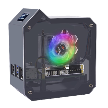 A transparent render of the GeeekPi Mini-Tower Case