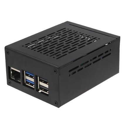 A transparent render of the Geekworm Metal Case P579-V2
