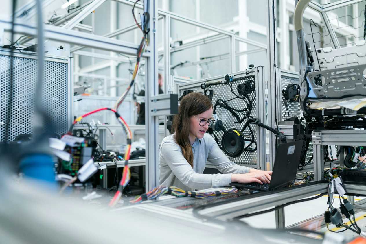 Someone working in a factory.