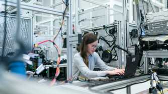 Someone working in a factory.