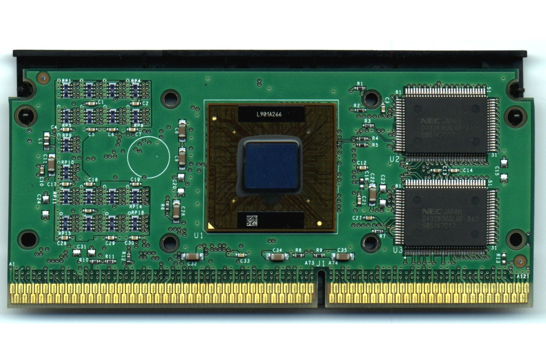 An image showing a Pentium II slot CPU.