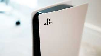 Close up of PlayStation 5 console