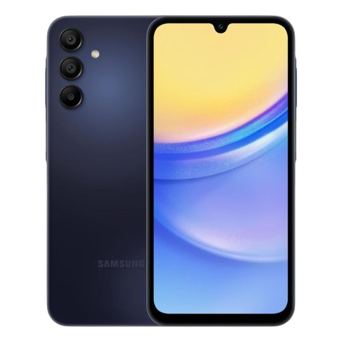 An image showing the Samsung Galaxy A15 5G smartphone over a transparent background.