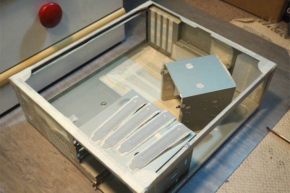 Old PC case cutting internals
