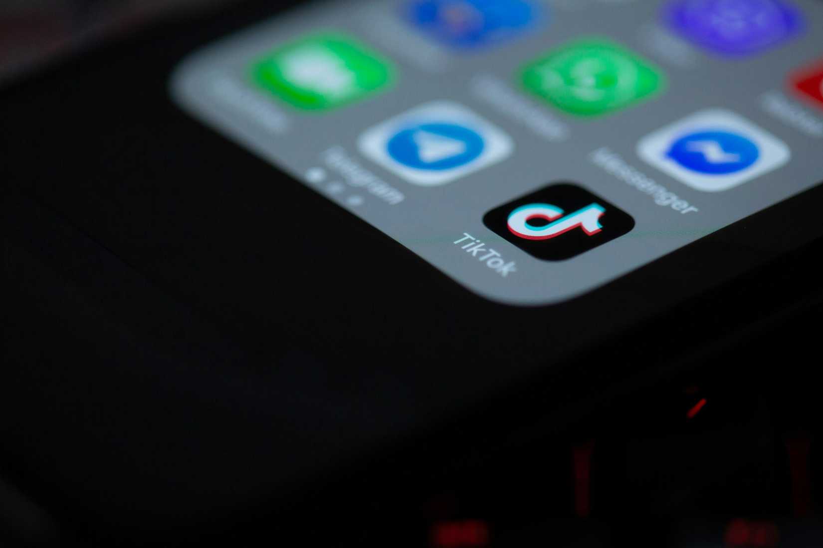 The TikTok shortcut on a home screen