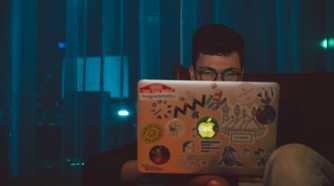 Person working on laptop