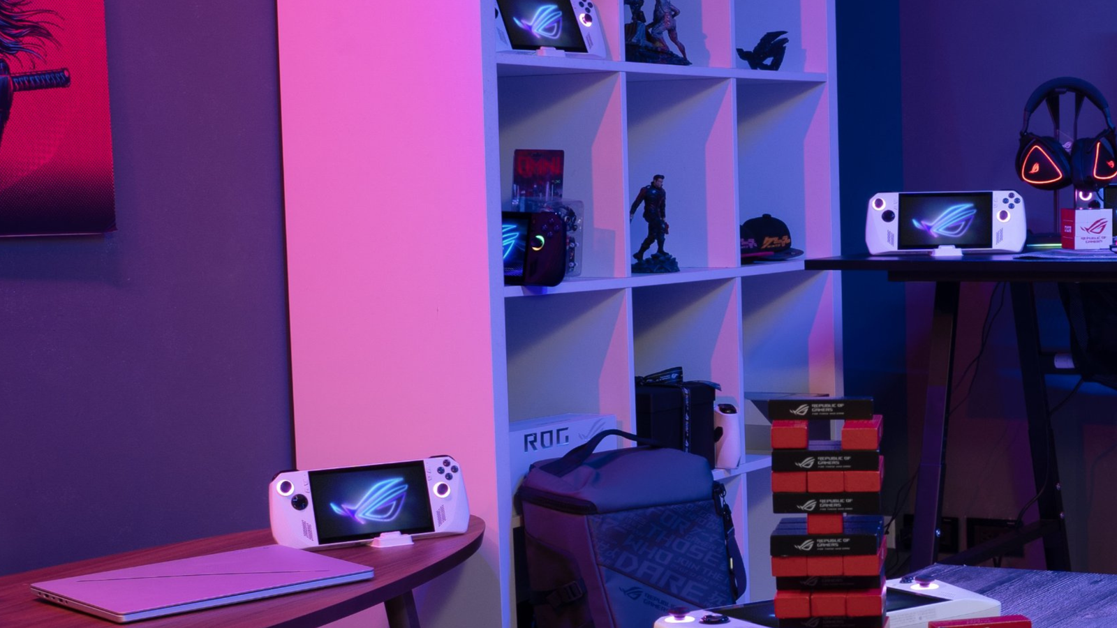 Asus ROG Ally X on shelf 