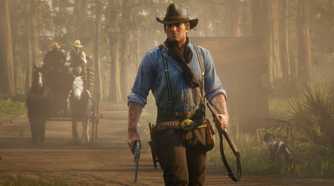 red dead redemption 2 arthur morgan holding guns
