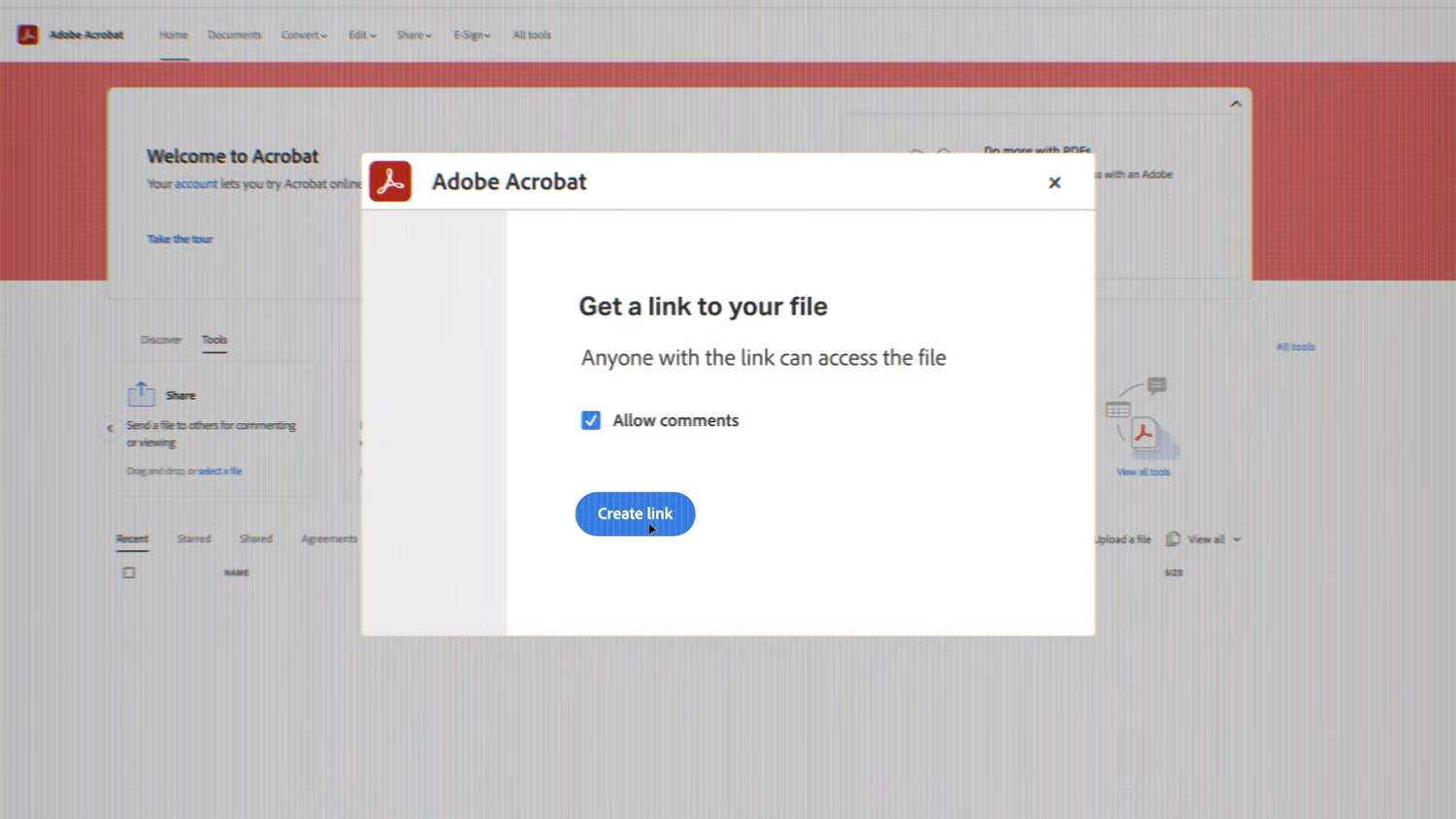 adobe acrobat create link