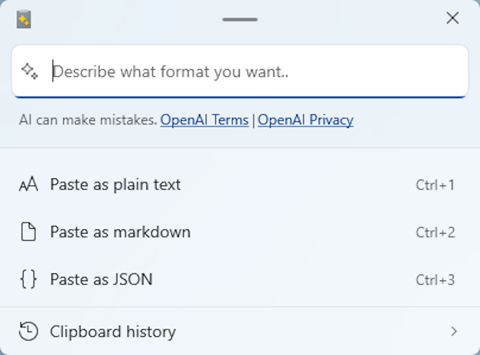 The Advanced Paste offline tools