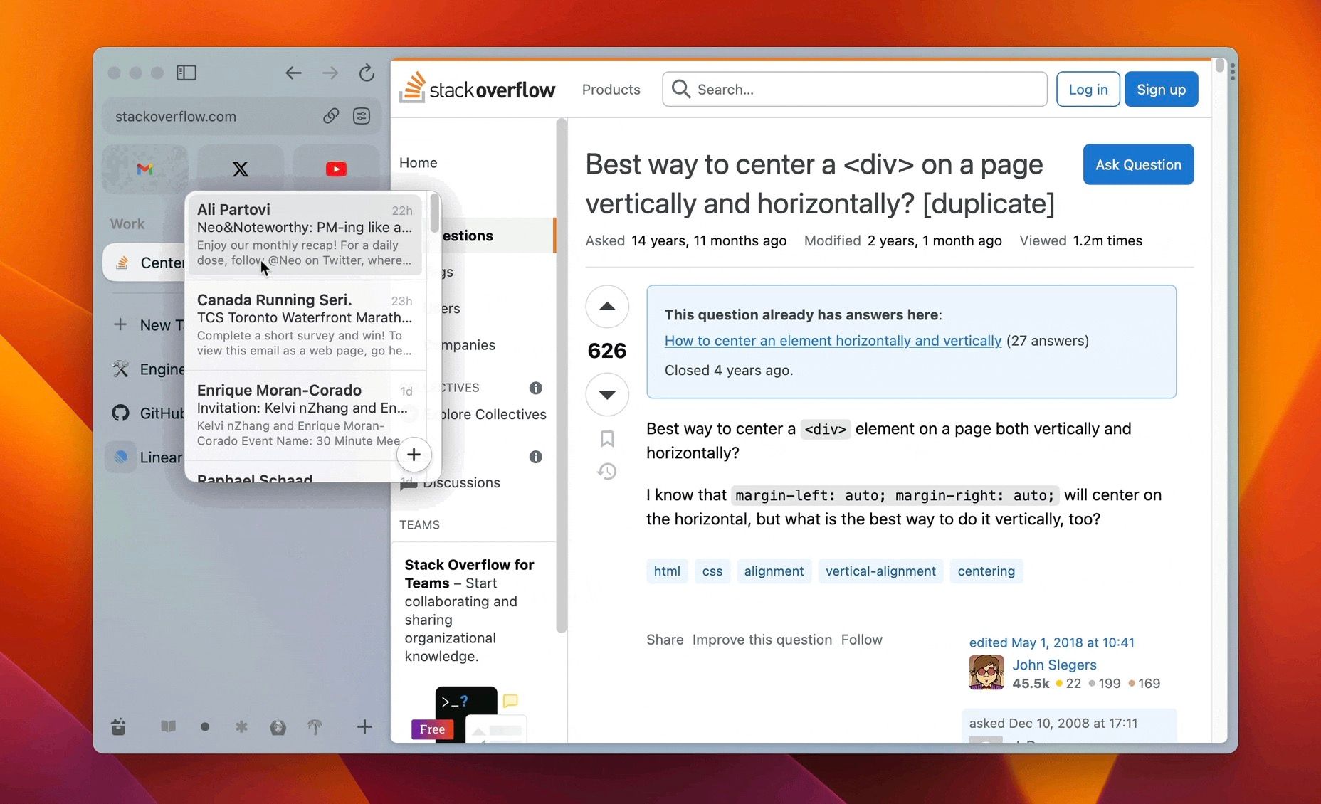 Gmail integration in Arc