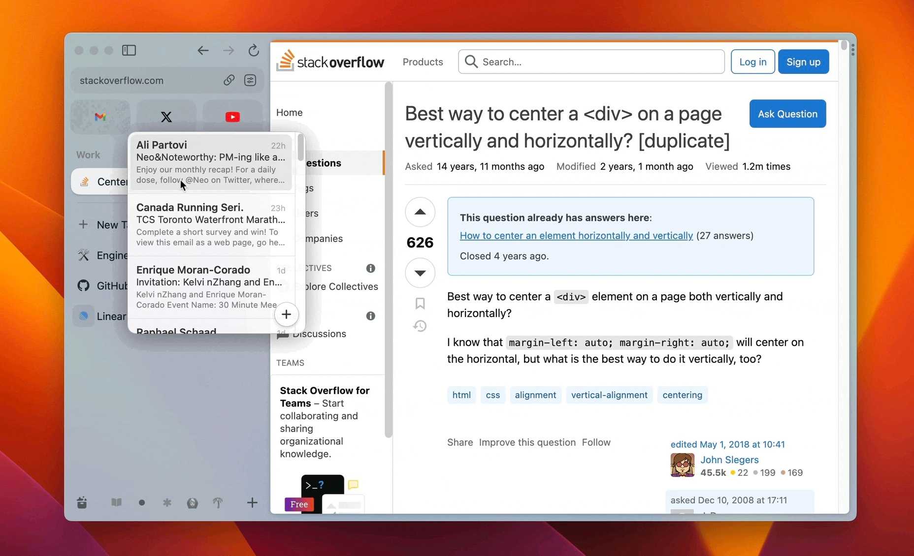 Gmail integration in Arc