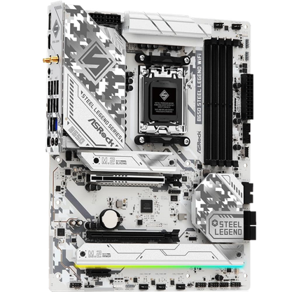 White render of ASRock B650 Steel Legend WiFi motherboard