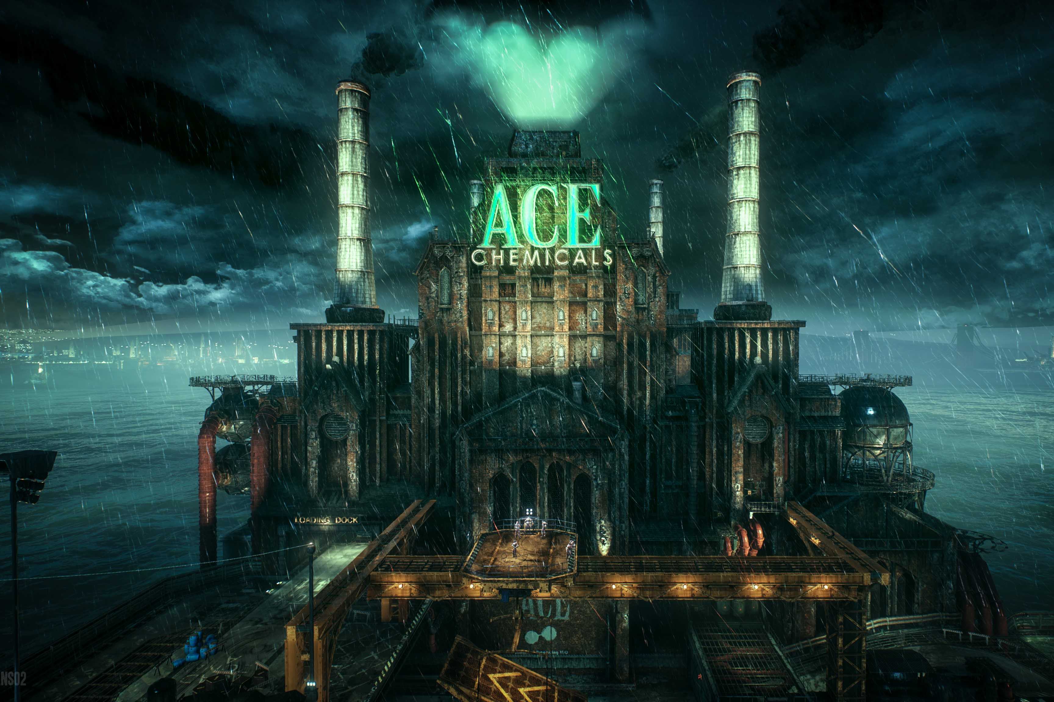 Screenshot of Batman Arkham Knight showing Gotham city building