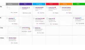 Kanban board template in OneNote