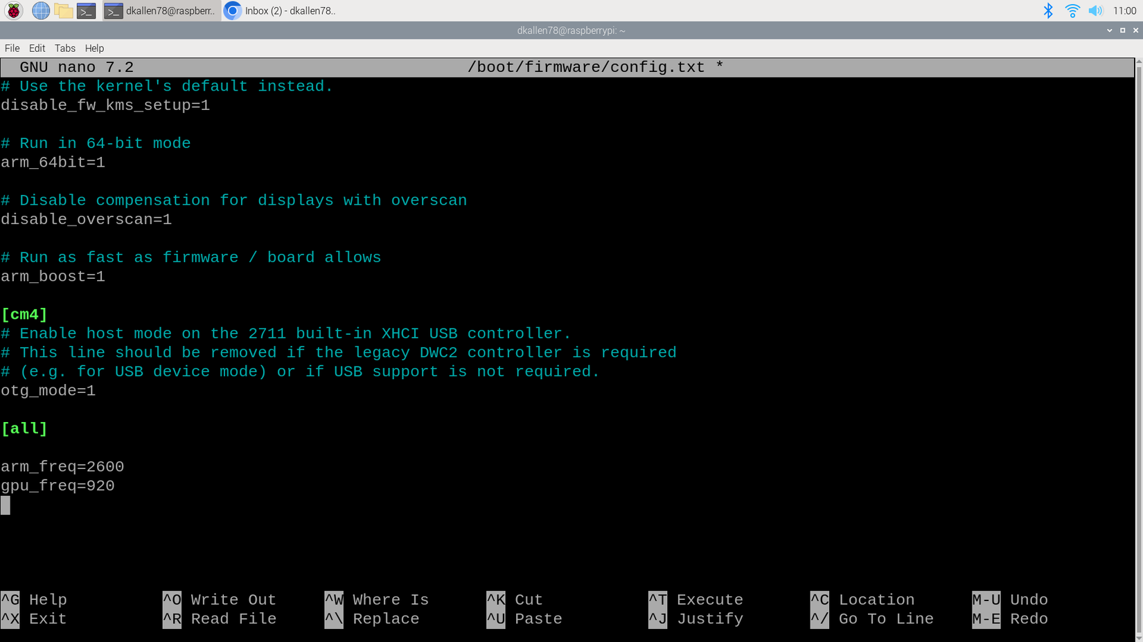 Raspberry Pi 5 /boot/firmware/config.txt file