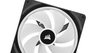 An image showing the Corsair iCUE LINK QX140 fan over a white background.