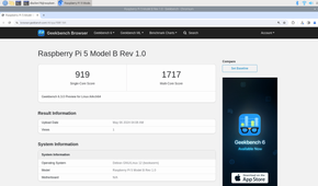 Raspberry Pi 5 Geekbench 6 score