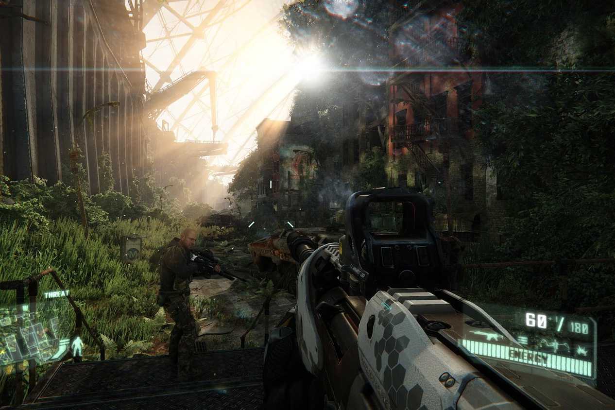 Screenshot of Crysis 3 showing lighting effects