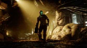 Screenshot from Dead Space 2023 showing Isaac standing near organic matter