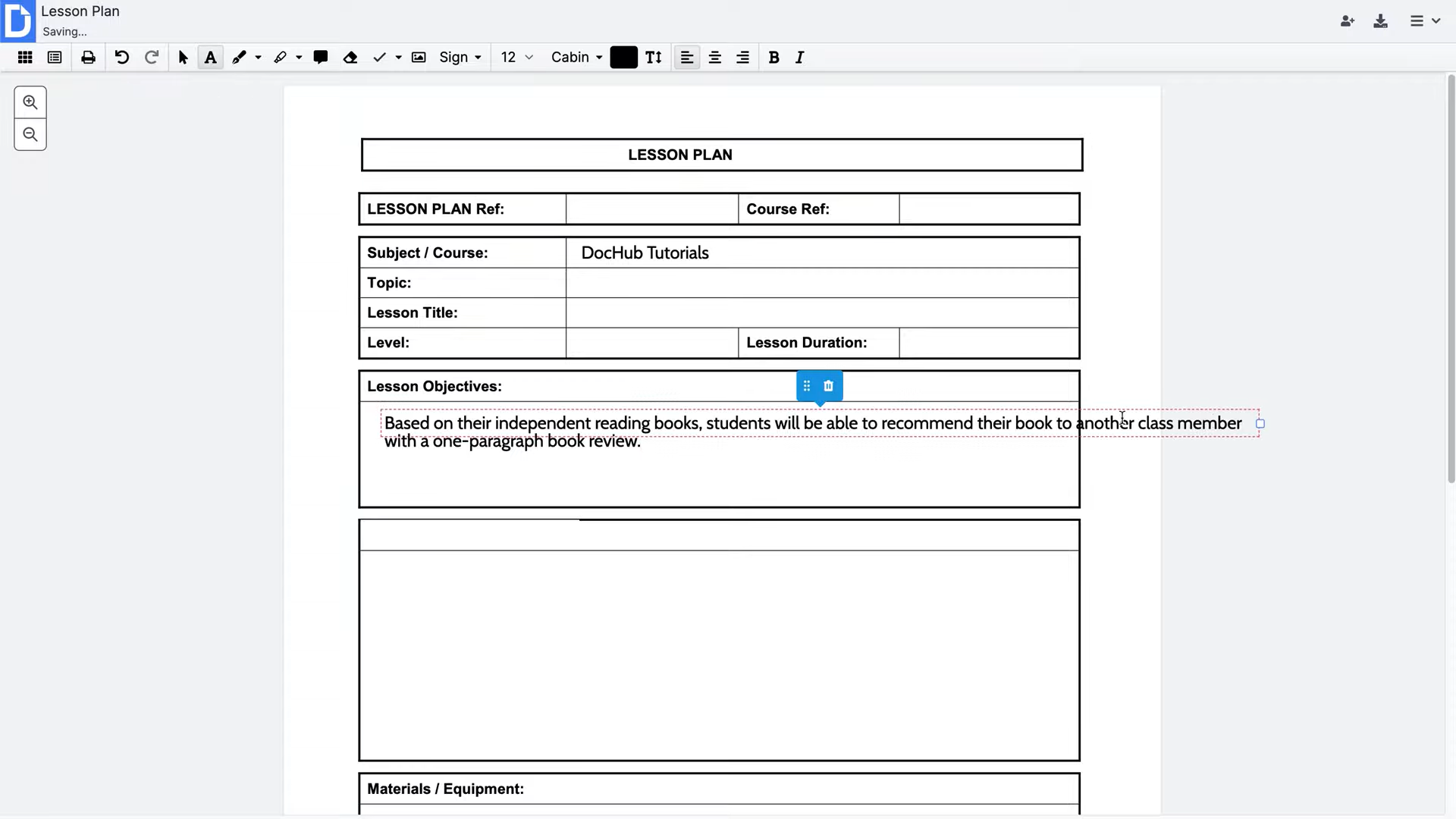 dochub pdf tutorial type text