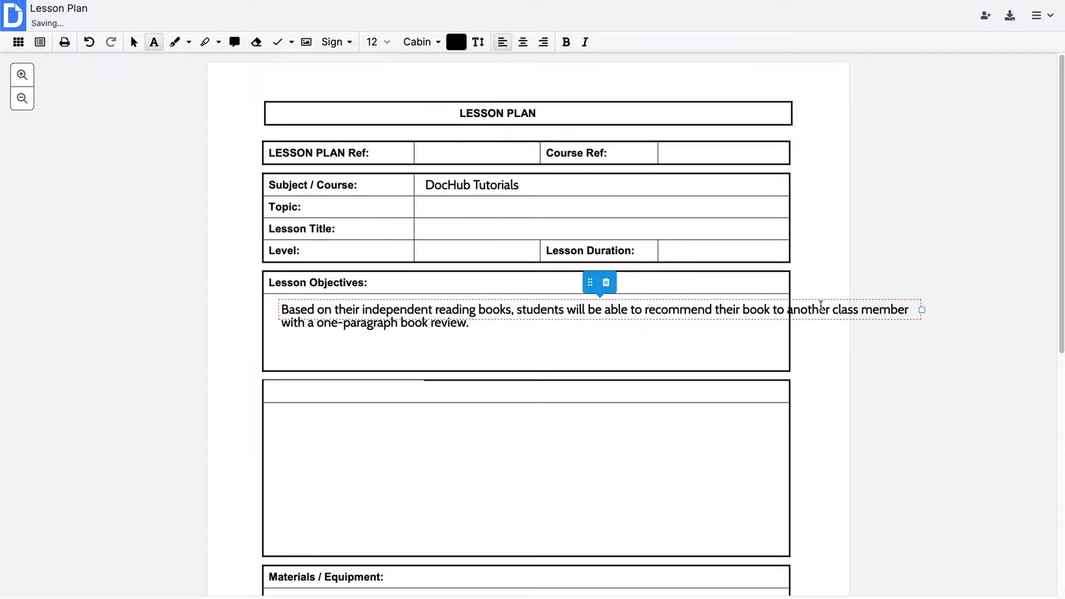 dochub pdf tutorial type text