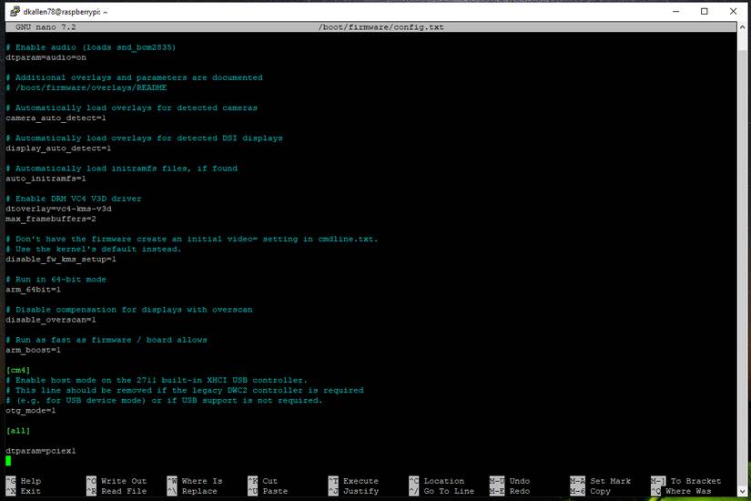 Raspberry Pi 5 firmware config file
