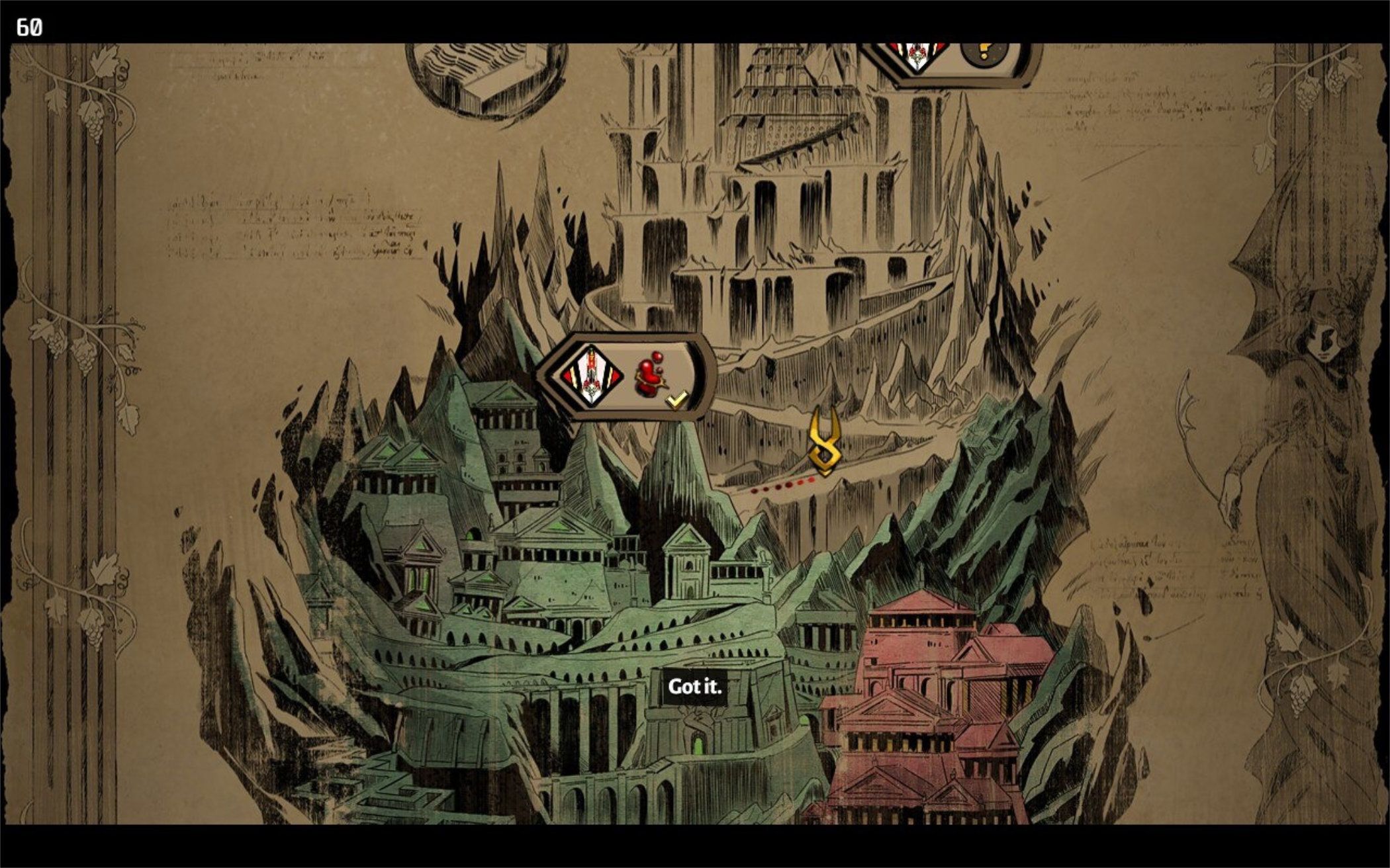 screenshot of the map of hades