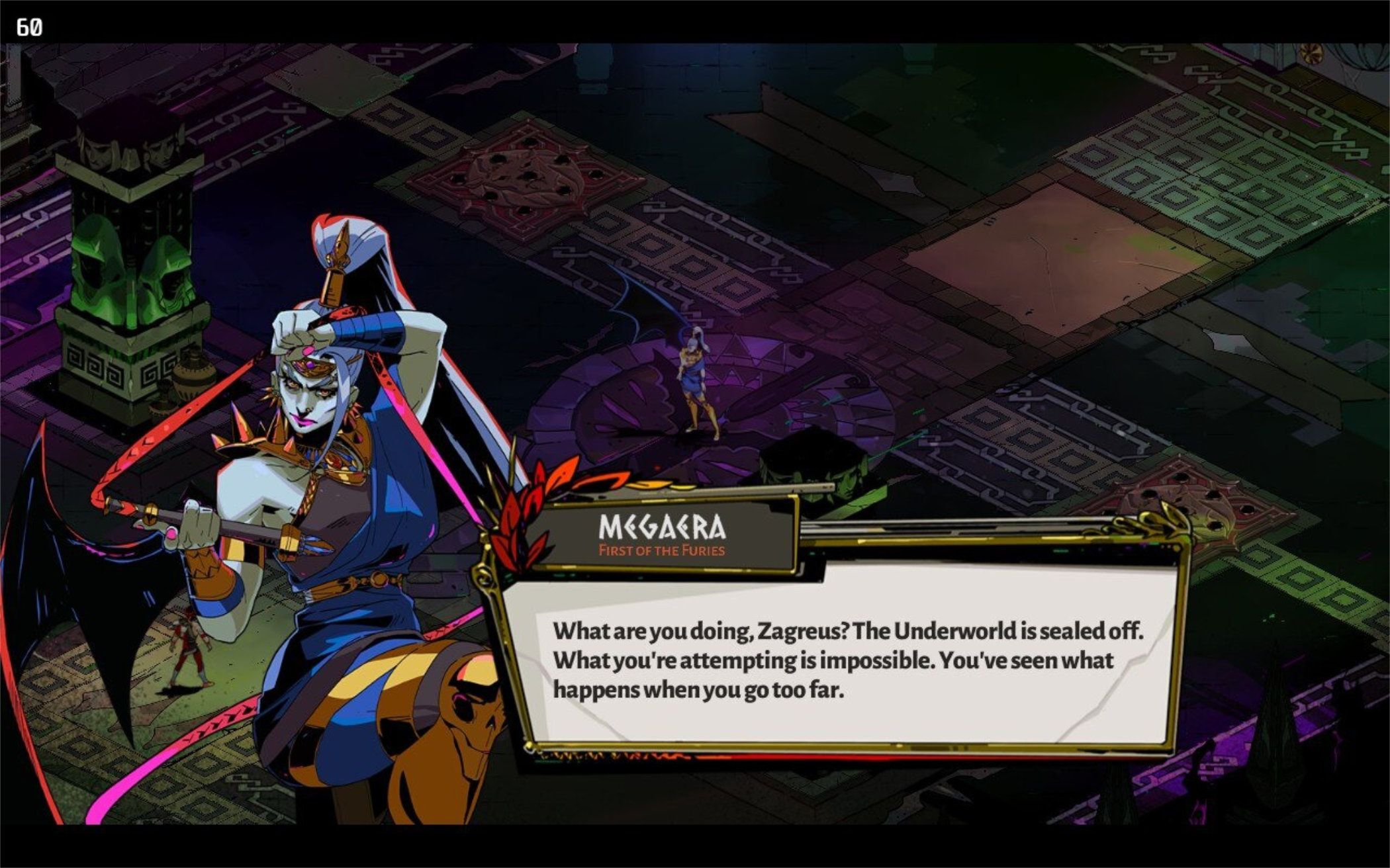 screenshot of hades showing megaera the first fury