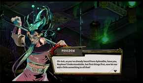 screenshot of hades with a conversation with poseidon