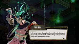 screenshot of hades with a conversation with poseidon