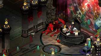 screenshot of hades the game showing hades and cerberus