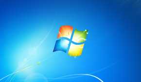 Windows 7 logo over a blue background