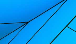 Geometric wallpaper in blue with blaxk lines
