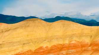 A mountain range with different colors