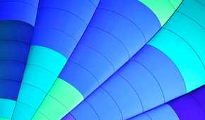 Close-up of a blue hot air balloon