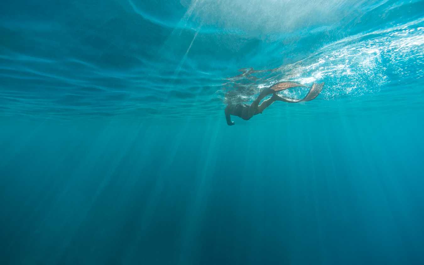 Underwater picture of a person swimming