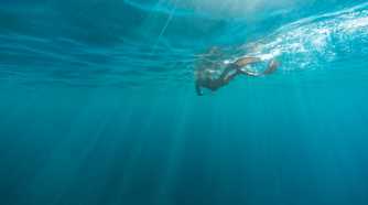 Underwater picture of a person swimming