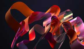 Red wavy patterns on a dark background