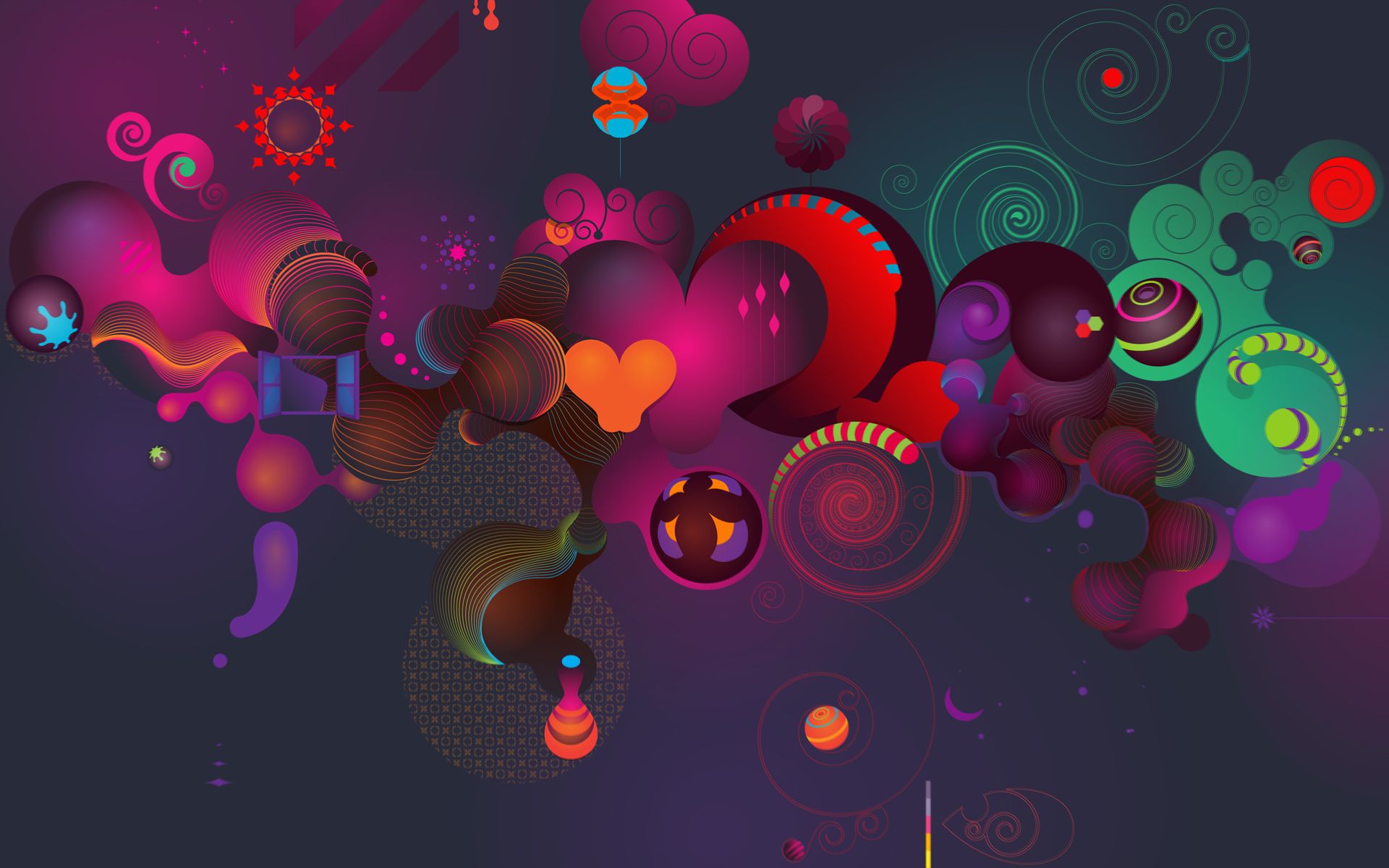 Abstract wallpaper with various colors and shapes