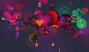 Abstract wallpaper with various colors and shapes