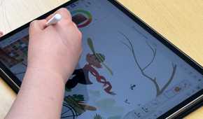 A hand drawing on an iPad Pro using the Apple Pencil Pro