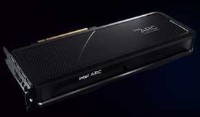 A render of Intel Arc GPUs