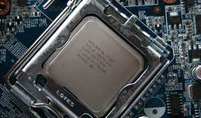 Close up of Intel Core 2 Duo processor